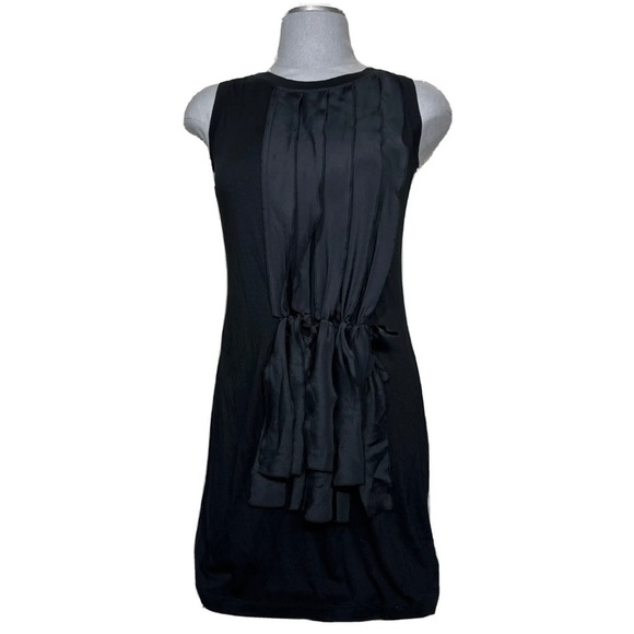 BCBG MaxAzria Mini Dress Sleeveless Stretch Black Ruffle Front Women’s Size‎ XS - Picture 1 of 7